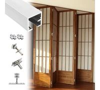 Bi-Folding Sliding Barn Door Hardware Track Kit, Aluminum Replacement Folding Door Tracks for 2/3/4/6 Doors, with Heavy Duty Hanging Roller(4 Door 300cm/118.1in)