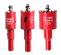 Bi-Metal Hole Saw Sets 3pcs 20mm 25mm 32mm M42 Holesaw Kit Circular Hex Shank Thin Wall Impact Hole Cutter Drill Bit with Arbors for Wood Metal Pvc Copper Plaster Steel Plate Drywall