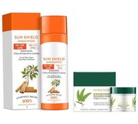 Bi.o Wheat Germ Firming Face & Body Night Cream (50g) & Bio Sandalwood 50+ SPF UVA/UVB Sunscreen Ultra Soothing Face Lotion (120ml) | Overnight Firming Care | High SPF Sun Protection