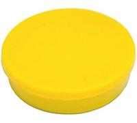 Bi-Office 20 mm Round Magnet - Yellow [Pack of 10]