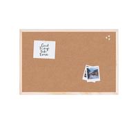 Bi-Office Basic Cork Board, Pine Wood Frame, 90 x 60 cm, brown