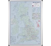 Bi-Office British Isles Sales Magnetic Map Magnetic Lacquered Steel 120 (W) x 90 (H) cm