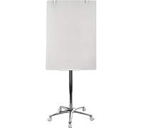 Bi-Office Business Glass Mobile Easel, 700 x 1000 mm (Euro Size), Drywipe Glass Surface, Chrome Structure