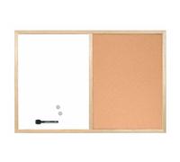 Bi-Office Combination Board Cork/Non Magnetic Whiteboard Pine Frame 600X400mm - Mx03001010