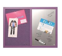 Bi-Office Combination Board Lavender, Silver Finish Magnetic Dry Erase / Purple Softtouch Notice Board, 60 x 45 cm