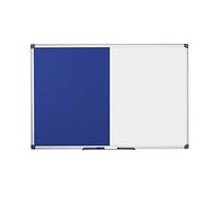Bi-Office Blue Felt and Dry Wipe Combination Notice Board 1200x900mm Aluminium, none