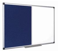 Bi-Office Combination Board Maya, Blue Felt/Melamine, Aluminium Frame, 120 x 90 cm