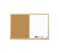 Bi-Office Combination Cork Notice Board Pin Message Whiteboard Drywipe Board