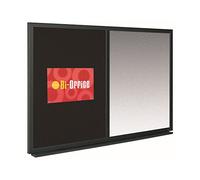 Bi-Office Combination Message Board, Silver Finish Magnetic Dry erase / Black Softouch Notice Board, 60 x 90 cm