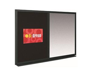 Bi-Office Combination Message Board, Silver Finish Magnetic Dry erase / Black Softouch Notice Board, 60 x 90 cm