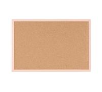 Bi-Office Cork Board, MDF Frame Salmon Pastel, 80 x 60 cm