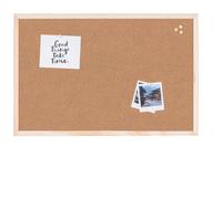 Bi-Office Cork Board with Pine Frame, 90x60 cm, Brown Finish