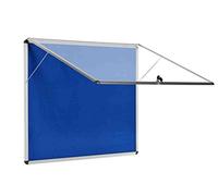 Bi-Office Display Case Enclore, Blue Felt, Top Hinged, Aluminium Frame, Landscape, 70,6 x 65,3 cm (6xA4)