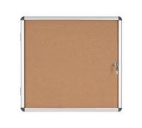 Bi-Office Display Case Enclore, Cork Surface, Acrylic Door, Aluminium Frame, 72 x 67.4 cm (6X A4)