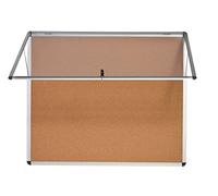 Bi-Office Display Case Enclore, Cork Surface, Top Hinged Acrylic Door, Aluminium Frame, 65.6 x 60.3 cm (6X A4)
