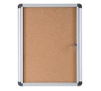 Bi-Office Display Case Enclore Extra, Cork Surface, Acrylic Door, Aluminium Frame, 53.2 x 68.6 cm (4X A4)