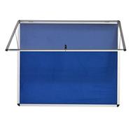 Bi-Office Fire Retardant Blue Felt Lockable Noticeboard Display Case 8 x A4 924x