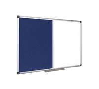 Bi-Office Blue Felt and Dry Wipe Combination Notice Board 1200x900mm Aluminium, none