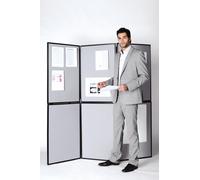 Bi-Office Showboard Exhibition System 3 Panel Blue/Grey