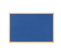 Bi-Office Noticeboard Earth - Blue Felt, Non-Magnetic, Executive Oak MDF Frame, 90 x 60 cm