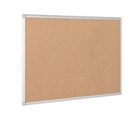 Bi-Office Earth Cork Notice Board, 90 x 60 cm, Aluminium Maya Frame,brown