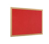 Bi-Office Earth-it Executive - Felt Board with Oak Frame, 1200 x 900 mm, red