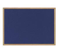 Bi-Office Earth - Notice Board, Blue Felt Board with Oak Finish Frame, 240 x 120 cm