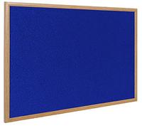 Bi-Office Earth - Notice Board, Blue Felt, Oak Finish Frame, 120 x 90 cm