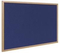 Bi-Office Earth - Notice Board, Blue Felt, Oak Finish Frame 90 x 60 cm