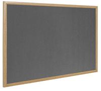 Bi-Office Earth - Notice Board, Grey Felt Board with Wood Effect Frame, 240 x 120 cm