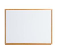 Bi-Office Earth - Whiteboard, Two-sided Melamine, Oak Effect Frame Board, 180 x 120 cm
