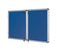 Bi-Office Enclore Display Case Blue Felt Acrylic Aluminium Frame 40xA4