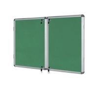 Bi-Office Enclore Display Case, Green Felt Surface, 2 Lockable Acrylic Doors, Aluminium Frame, 2430 x 1230 mm - 40x A4