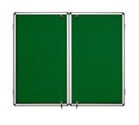 Bi-Office Enclore Display Case, Green Felt Surface, 2 Lockable Acrylic Doors, Aluminium Frame, 1830 x 1230 mm - 32x A4