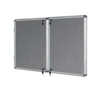 Bi-Office Enclore Indoor Lockable Notice Board Non Magnetic 32 x A4 Wall Mounted 183 (W) x 123 (H) cm Grey