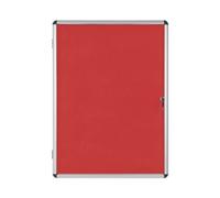 Bi-Office Enclore Display Case Red Felt Acrylic Aluminium Frame 15xA4