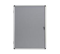 Bi-Office Enclore Felt Interior Notice Board Display Case 720X981 Grey