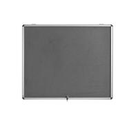 Bi-Office Enclore Fire Retardant Lockable Notice Board Non Magnetic 15 x A4 Wall Mounted 114.2 (W) x 95.3 (H) cm Grey