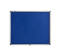 Bi-Office Enclore Fire Retardant Lockable Notice Board Non Magnetic 18 x A4 Wall Mounted 136 (W) x 95.3 (H) cm Blue