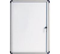 Bi-Office Enclore Indoor Budget Lockable Notice Board Magnetic 1 x A4 Wall Mounted Lockable Lacquered Steel 28.9 (W) x 37.9 (H) cm White