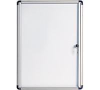 Bi-Office Enclore Indoor Budget Lockable Notice Board Magnetic 4 x A4 Wall Mounted Lockable 51.5 (W) x 68.9 (H) cm White
