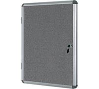 Bi-Office Enclore Indoor Lockable Notice Board Non Magnetic 16 x A4 Wall Mounted Lockable 94 (W) x 128.8 (H) cm Grey