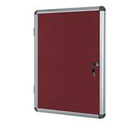 Bi-Office Enclore Indoor Lockable Notice Board Non Magnetic 32 x A4 Wall Mounted 183 (W) x 123 (H) cm Burgundy