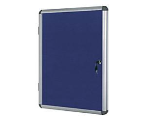 Bi-Office Enclore Indoor Lockable Notice Board Non Magnetic 4 x A4 Wall Mounted 50 (W) x 67.4 (H) cm Blue
