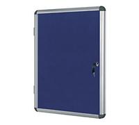 Bi-Office Enclore Indoor Lockable Notice Board Non Magnetic 6 x A4 Wall Mounted 72 (W) x 67.4 (H) cm Blue