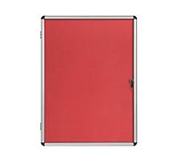 Bi-Office Enclore Indoor Lockable Notice Board Non Magnetic 9 x A4 Wall Mounted 72 (W) x 98.1 (H) cm Red