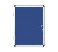 Bi-Office Display Case Felt Backed Lockable 600x450mm, Blue