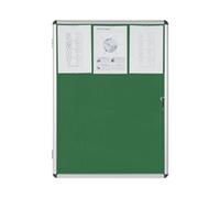 Bi-Office Enclore Indoor Lockable Notice Board Non Magnetic 9 x A4 Wall Mounted 72 (W) x 98.1 (H) cm Green