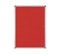 Bi-Office Enclore Indoor Lockable Notice Board Non Magnetic 9 x A4 Wall Mounted 72 (W) x 98.1 (H) cm Red
