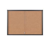 Bi-Office Exhibit Extra Pinnable Display Case,10xA4, Cork Surface, Glass Door, Aluminium Anthracite Frame